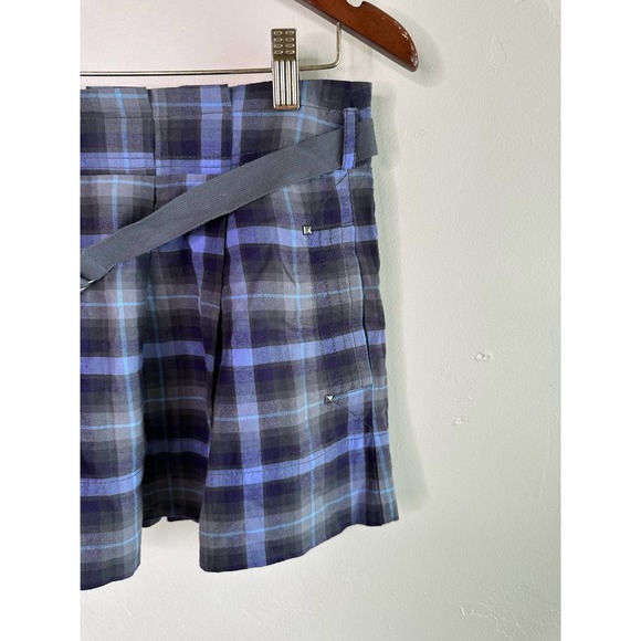 Vintage Y2K American Eagle Outffiters Plaid Black Gray Purple Mini Skirt - Picture 4 of 6